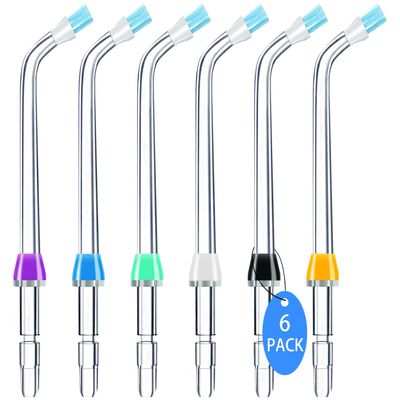 Hwxtoxy Replacement Tips for Waterpik Water Flosser, Plaque Seeker Replacement Tips Compatible with Waterpik Water Flossers, Plaque Remove Brisles Tips(6-Pack)