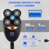 5 in 1 Men's Floating Razor, Electric Shaver, Rechargeable Portable Shavers for Men Waterproof with LED Display for Beard Trimmer Haircutter view 3