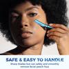 ZOMCHI Dermaplaning Tool for Face, Eyebrow Shaper for Women and Men, Precision Silicone Cover, Reusable Metal Handle - Blue view 2