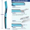 ZOMCHI Dermaplaning Tool for Face, Eyebrow Shaper for Women and Men, Precision Silicone Cover, Reusable Metal Handle - Blue view 4