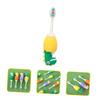 GOOHOCHY Children's Dinosaur Toothbrush Cute Cartoon Soft Silicone Fine Bristles Small Head Toddler Toothbrush Tongue Cleaner Individually Packaged Random Color view 4