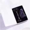 AOHRO Natural crystal rough Amethyst Rough Amethyst Roller Gesicht Gua Sha Werkzeug Set Natrliche Stein Gesichts Gesundheit Pflege Massage Kristall Quarz Spa Akupunktur (Color : Gold) view 4