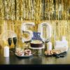 Gyufise 1Pc Happy 50th Birthday Cake Topper Glitter 50 & Fabulous Cheers to 50 Years Old 50th Birthday Cake Pick for Celebrating 50th Birthday Anniversary Party Cake Decorations Blue view 4