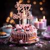 Gyufise 1Pc Happy 13th Birthday Cake Topper Glitter 13 & Fabulous Official Teenager 13 Birthday Cake Pick for Celebrating 13th Birthday Anniversary Party Cake Decorations Supplies Rose Gold view 4