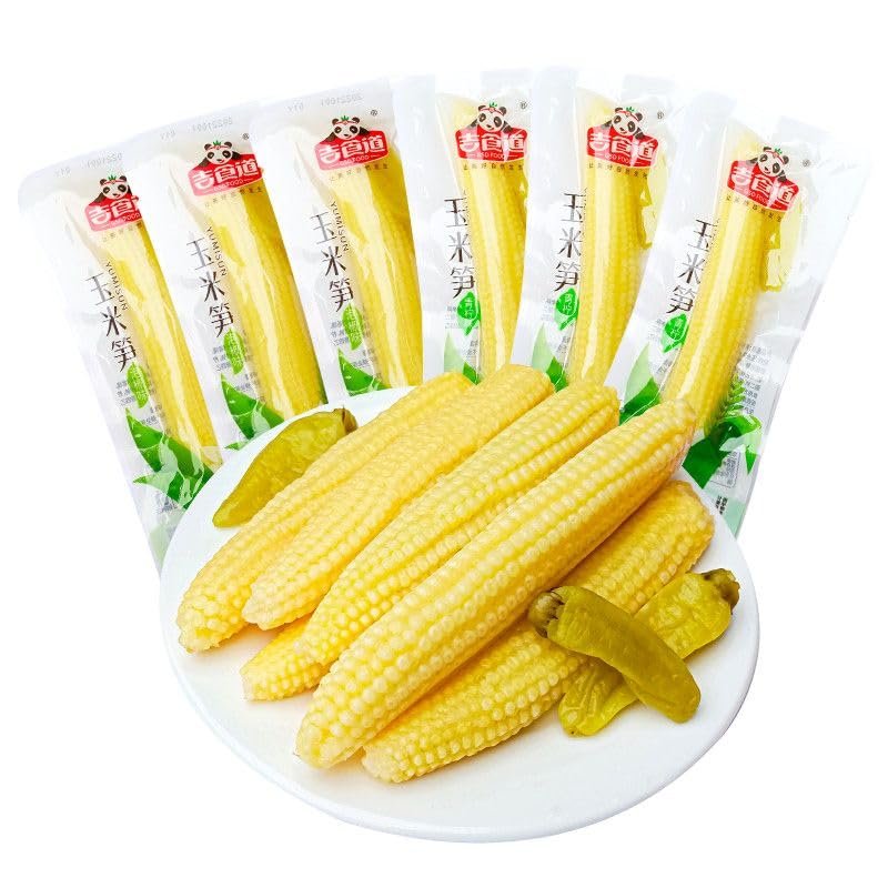 Corn Shoots, Instant Pickled Pepper Shoots, Sour and Spicy Snacks, Leisure food,Corn Peeled Shoots, Kimchi, Vegetables, Corn Vegetables, Crispy Corn, Snack Gifts (10 packs)