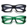 Hubeye Reading Glasses for Women Oprah Style Blue Light Blocking Oversized Square Spring Hinge Computer Readers (Black+Bright Green, 1.75) view 1