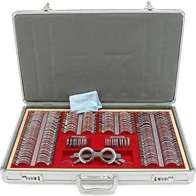 266 pcs Optical Trial Lens Set Kit Metal Rim Aluminum Case,Optometry Optical Instrument with Trial Frame,Professional Optometry Eye Equipment