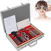 104 Pcs Optical Trial Lens Set Optometry Kit Metal Rim Aluminum Case Trial Frame Metal Rim Ophthalmic Lenses,for Vision screening view 1