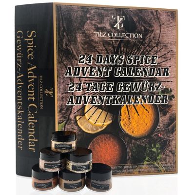 Gourmet Spice Advent Calendar 2025  24 Jars of Herbs, Spices & Seasonings Including BBQ Rub, Lemon Pepper & Chilli Lime  Culinary Christmas Countdown Gift for Men, Women, Chefs & Food Lovers