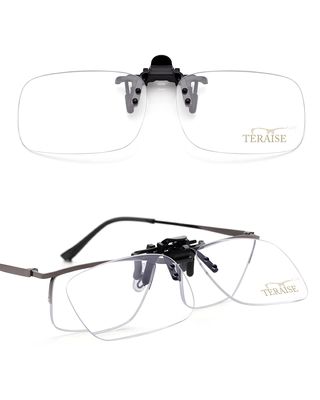 TERAISE Clip-on Reading Glasses, Flip Up Blue Light Glasses, Ultralight Magnifiers for Eyeglasses, Clip on Reader for Men and Women (2.5X)