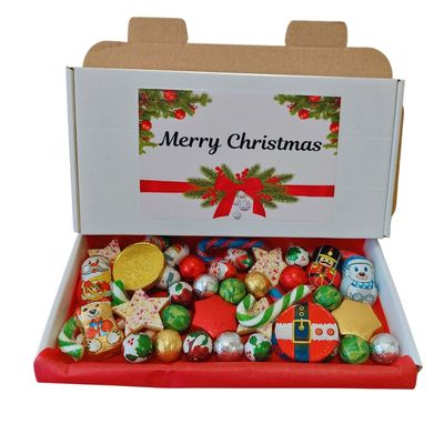 Christmas Festive Chocolate Foils Milk Chocolate Assortment Sweet Gift Box Xmas Stocking Filler Christmas Treats Box - Santa Belt coin,Santas,Nutcracker,Sprouts Snowie Stars 225g