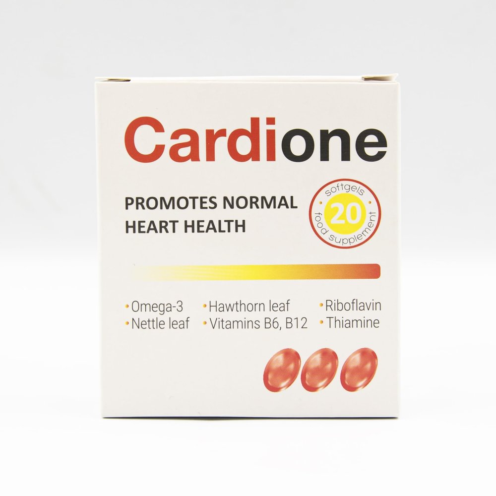 IDEALICA Cardione Capsules Dietary Supplement with Vitamins, Minerals and Plant Extracts | Nettle | Omega3. 20 Capsules