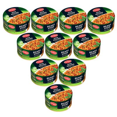 Compass Beans Stew 300g - Canned Ready Meals - Tinned Bulgarian Real Food Meal Pouches - MRE & Camping | Ready to Eat Hot or Cold - Meal Replacement (Beans stew, 10 Pack)