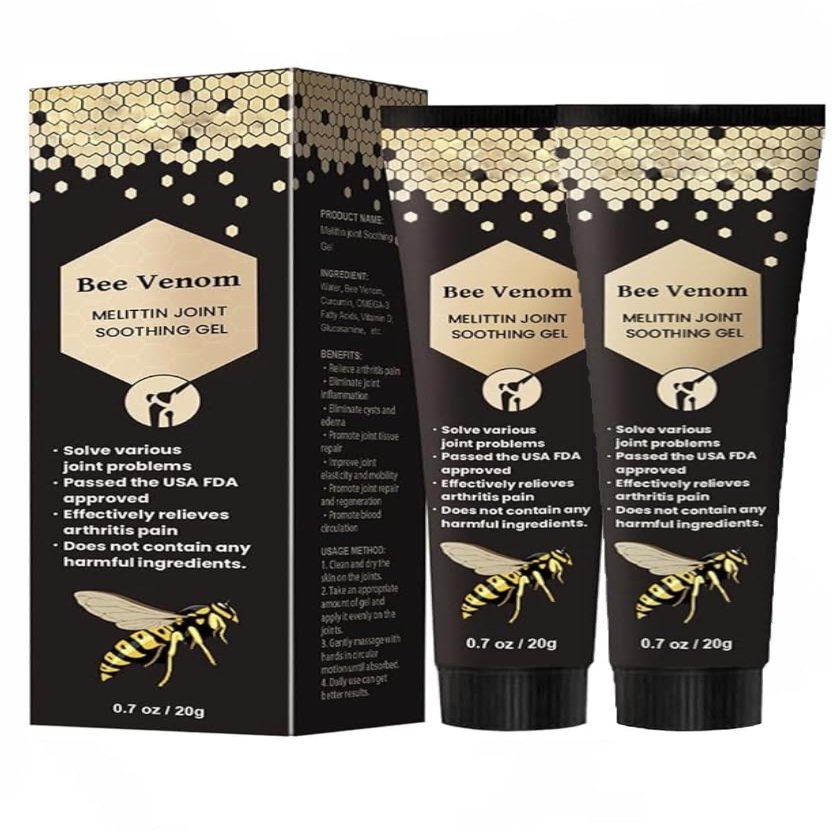New Zealand Bee Venom Joint Relief Gel, New Zealand Bee Venom Professional Gel, Bee Venom Gel for Neck,Waist,Back Hand Feet and Leg2PC
