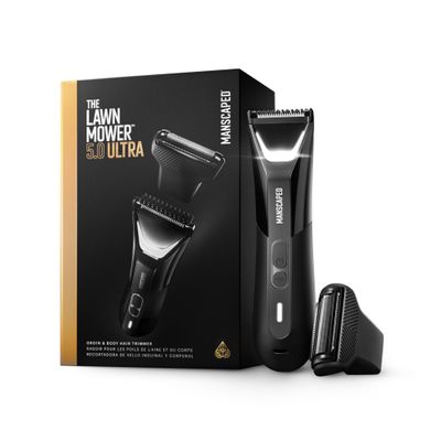MANSCAPED The Lawn Mower 5.0 Ultra Groin & Body Hair Trimmer  Dual-Head SkinSafe Trimmer & Foil Blades, Waterproof Wet/Dry Groomer, USB-C Rechargeable with Travel Case, Mens Ball Shaver, Black