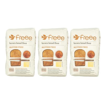 3 x 1kg Gluten Free Brown Bread Machine Flour Wheat Dough