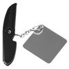 POPETPOP Foldable Fine Tooth Beard Comb Keychain with Square Acrylic Mirror, Small Travel Folding Comb for Mens Beard Grooming and Pocket Use view 1