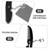 POPETPOP Foldable Fine Tooth Beard Comb Keychain with Square Acrylic Mirror, Small Travel Folding Comb for Mens Beard Grooming and Pocket Use view 2