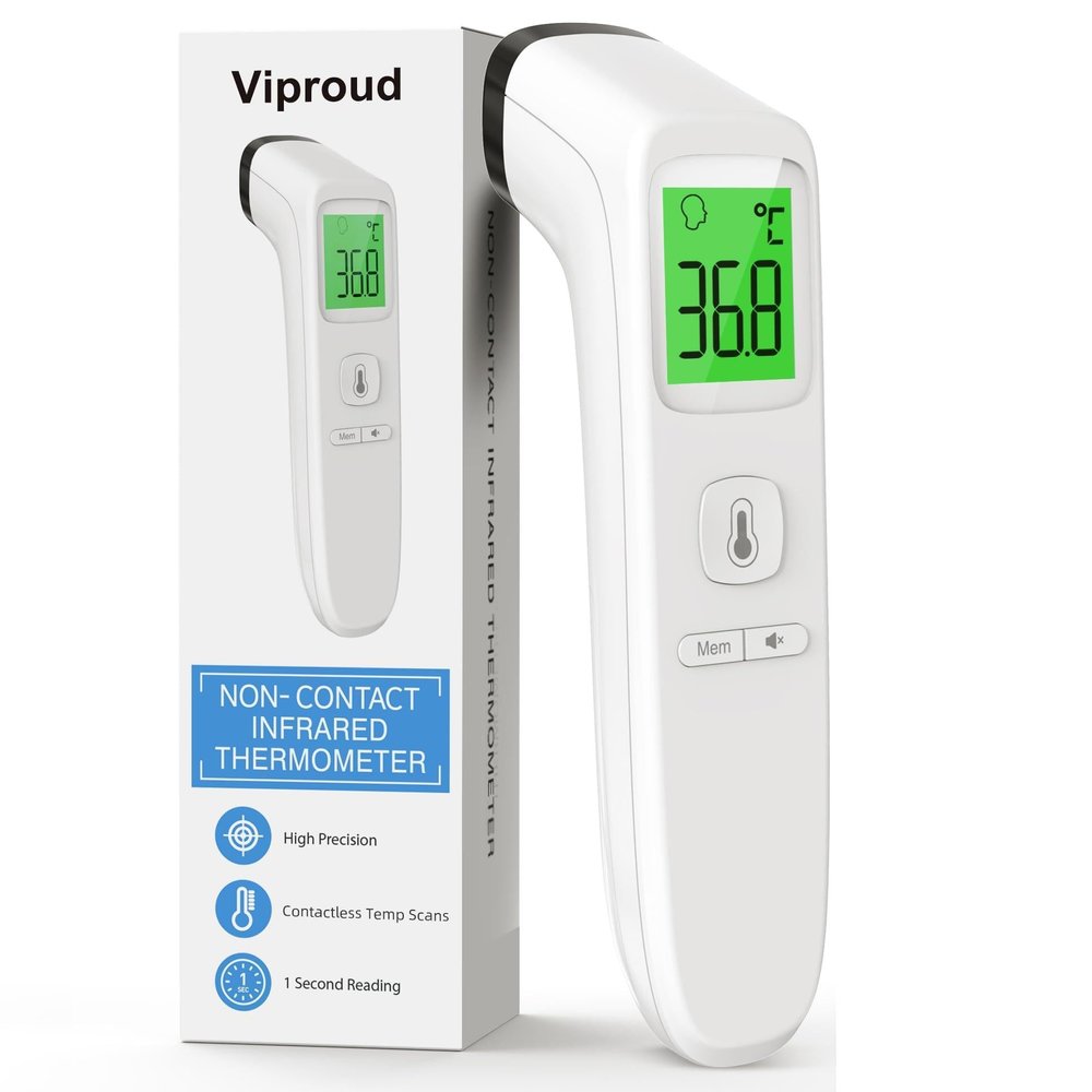 Forehead Thermometer for Adults, Kids, Non Contact Touch Infrared LCD Display Digital Baby Thermometers Body Temperature ThermometerDigital thermometer with BacklightMemory Recall, Fever Alarm