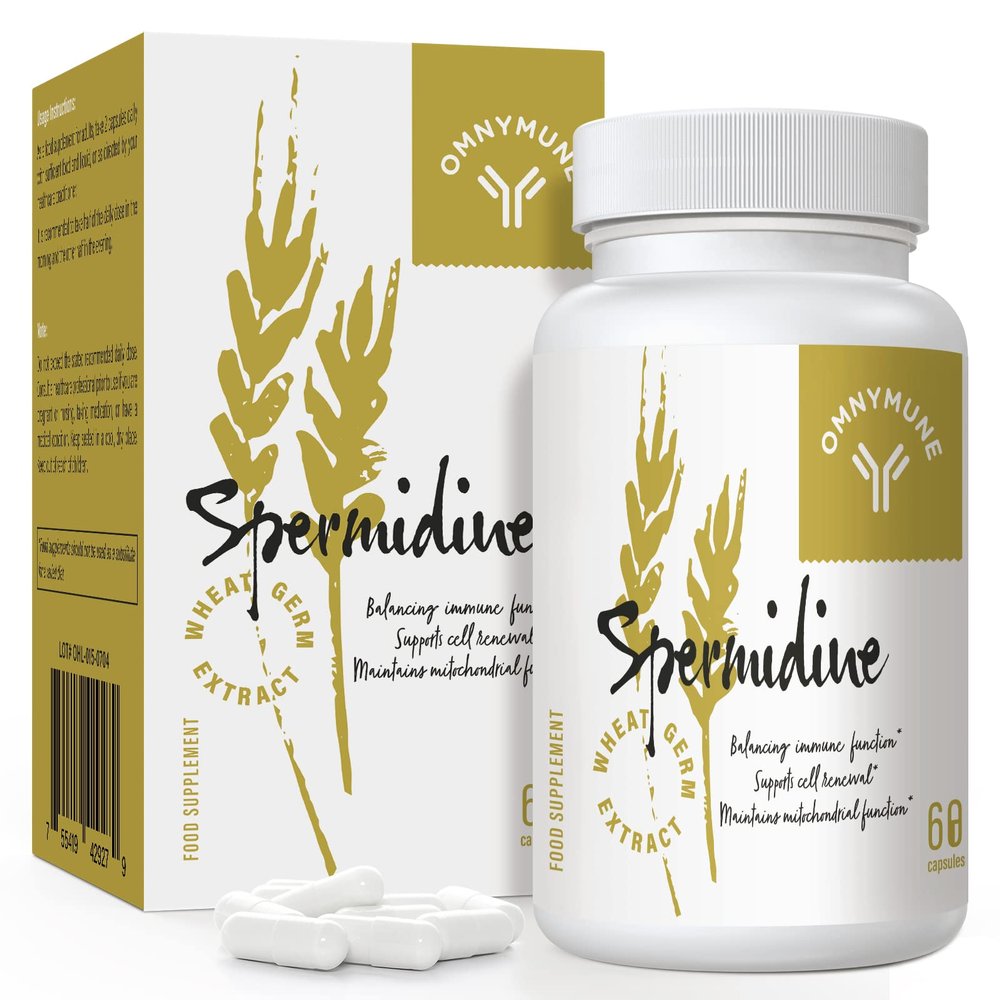 Fermented Wheat Germ Extract - 13 mg spermidine per Capsule - with zinc and thiamine - 60 Capsules (60 Count (Pack of 1))