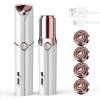GURELAX Facial Hair Remover for Women, 4 x Replacement Heads Included, Rechargeable Face Razor Women, Painless Face Hair Remover, for Cheeks, Chin, Arm view 1