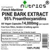 Nutrics 14,000mg (per Capsule) French Maritime Pine BARK Extract 95% Proanthocyanidins Pure 60 Vegan Capsules (2 Month Supply) Free from fillers Binders & Bulking Agents view 2
