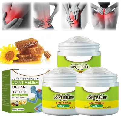 Bee Venom Joint and Bone Therapy Cream, 3 Pieces Pain Relief Cream, Natural Joint and Bone Cream, Bee Venom Professional Treatment Gel for Relieve Pain, Joint Massage Cream(30gx3)