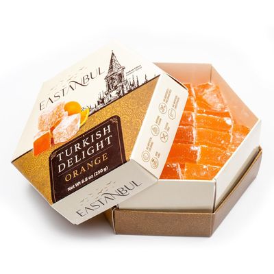 Eastanbul Turkish Delight, Turkish Delights Candy with Orange Flavor, 250g