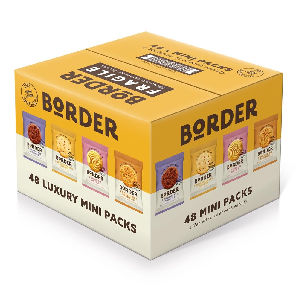 Border Luxury Mini Biscuit Cookies Assortment, Pack of 48