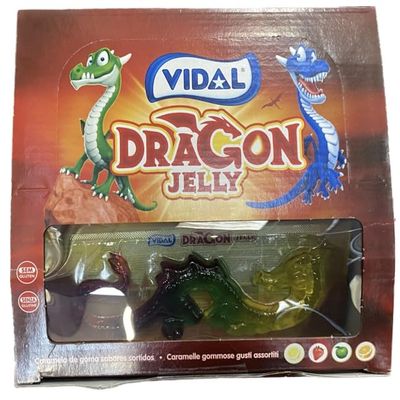 Vidal Dragon Jelly 11 x 2 x 33g, 726g, Assorted Flavour Jellies