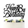 Black Glitter Happy 18th Birthday Cake Topper, 18 & Adultish/Level 18 unlocked/Holy Sh*t You're 18, 18th Birthday Party Decorations for Boys Girls view 1