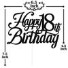 Black Glitter Happy 18th Birthday Cake Topper, 18 & Adultish/Level 18 unlocked/Holy Sh*t You're 18, 18th Birthday Party Decorations for Boys Girls view 2