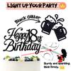 Black Glitter Happy 18th Birthday Cake Topper, 18 & Adultish/Level 18 unlocked/Holy Sh*t You're 18, 18th Birthday Party Decorations for Boys Girls view 3
