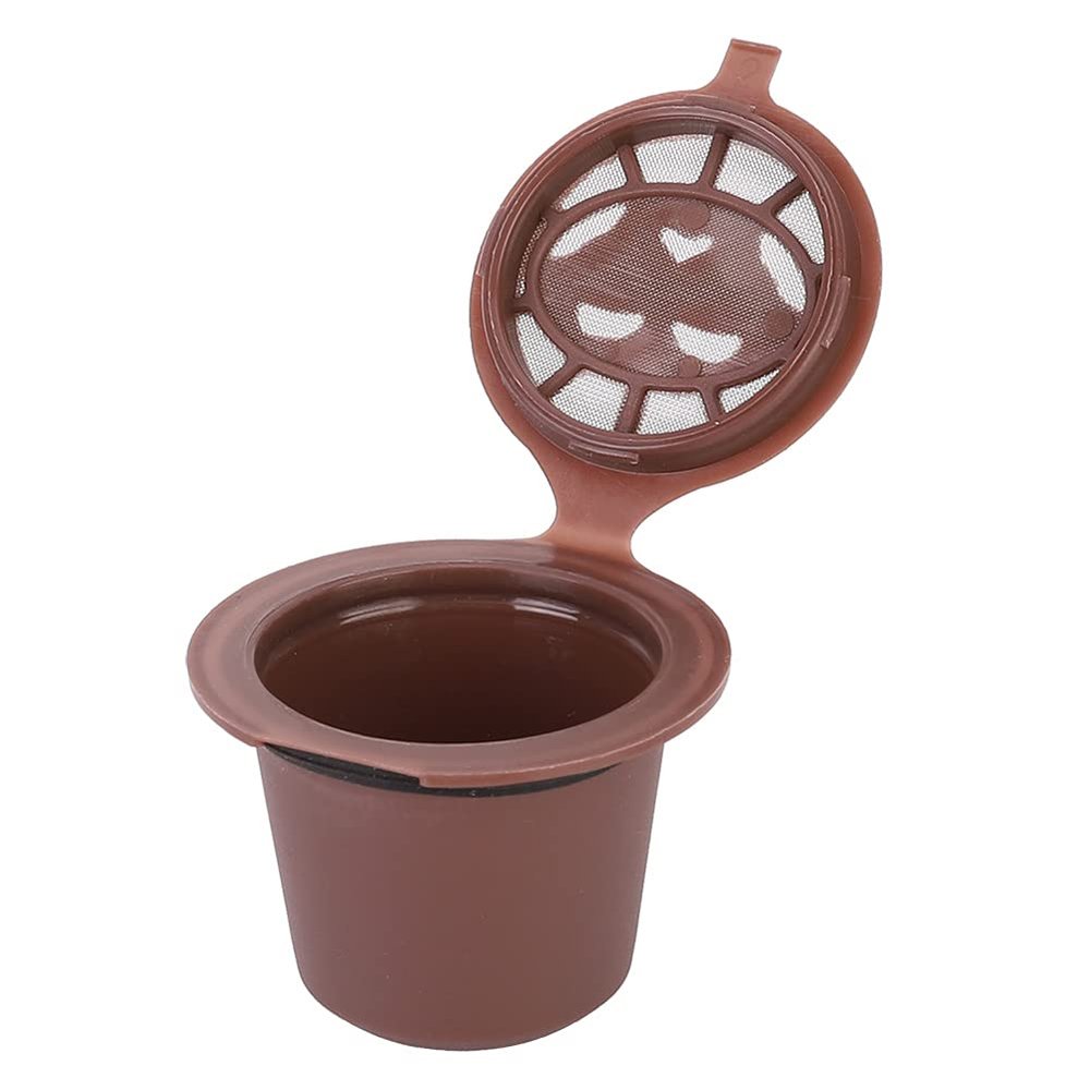 Akozon Pods C Rellenables,3Pcs Household Reusable Coffee Capsules Filter Refillable Capsules Cup for Nespr (Coffee)