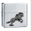 A37 Shire Horse BLACK FINISH fine English Pewter on a chrome silver wind proof ligher flip top petrol refillable view 1