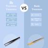 FFS Beauty Professional Tweezers for Facial Hair - Stainless Steel Precision Ingrown Hair & Eyebrow Tweezer for Men and Women with Angled & Pointed Tips, Blackhead Remover & Pubic Area Treatment view 3