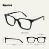OPULIZE KOI Reading Glasses 4 Pack - Large Rectangular Frame - Black-Blue-Grey-Clear - Mens Womens- Spring Hinges - RRRR50-137C - +3.50 view 2
