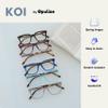 OPULIZE KOI Reading Glasses 4 Pack - Large Rectangular Frame - Black-Blue-Grey-Clear - Mens Womens- Spring Hinges - RRRR50-137C - +3.50 view 4