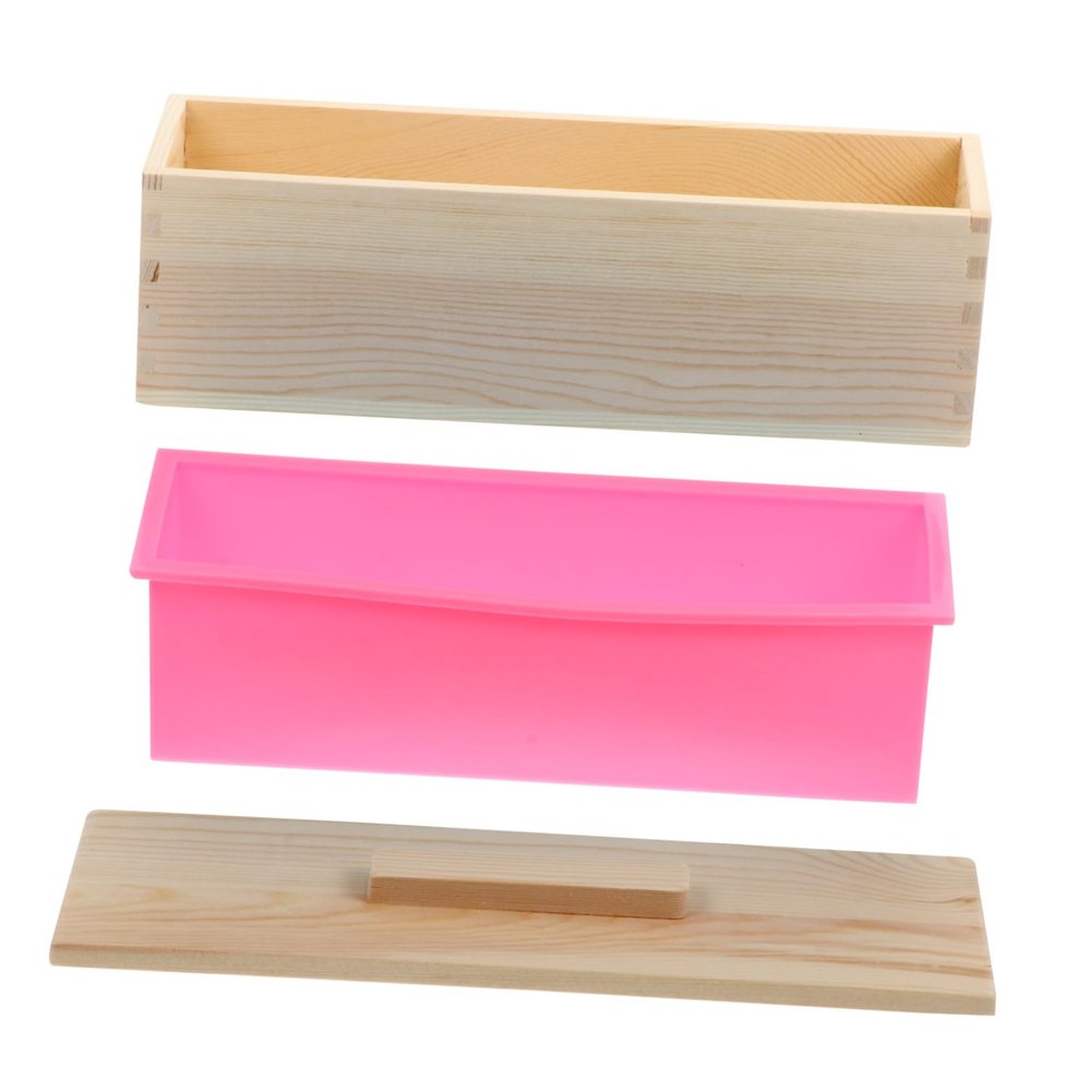 TOPPERFUN Wood Soap Box Mold for DIY Soap Making Decorative Silicone Molds Smooth Surface and Crafts