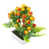 ORFOFE Artificial Fruit Tree with Pot Realistic Faux Bonsai Simulation Potted Plant Desktop Home Office Decor with White Rectangular Pot and Red Fruit Accents view 1