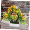ORFOFE Artificial Fruit Tree with Pot Realistic Faux Bonsai Simulation Potted Plant Desktop Home Office Decor with White Rectangular Pot and Red Fruit Accents view 3