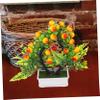 ORFOFE Artificial Fruit Tree with Pot Realistic Faux Bonsai Simulation Potted Plant Desktop Home Office Decor with White Rectangular Pot and Red Fruit Accents view 4