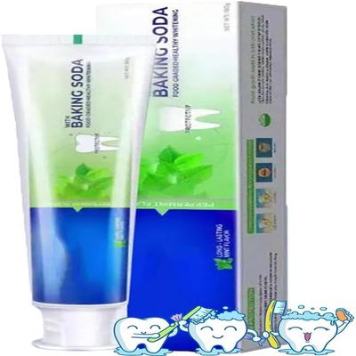 Baking Soda Toothpaste, Whitening Peppermint Toothpaste, Natural Baking Soda Toothpaste, Effective Teeth Whitening, Deep Cleaning Toothpaste, 185g (1pcs)