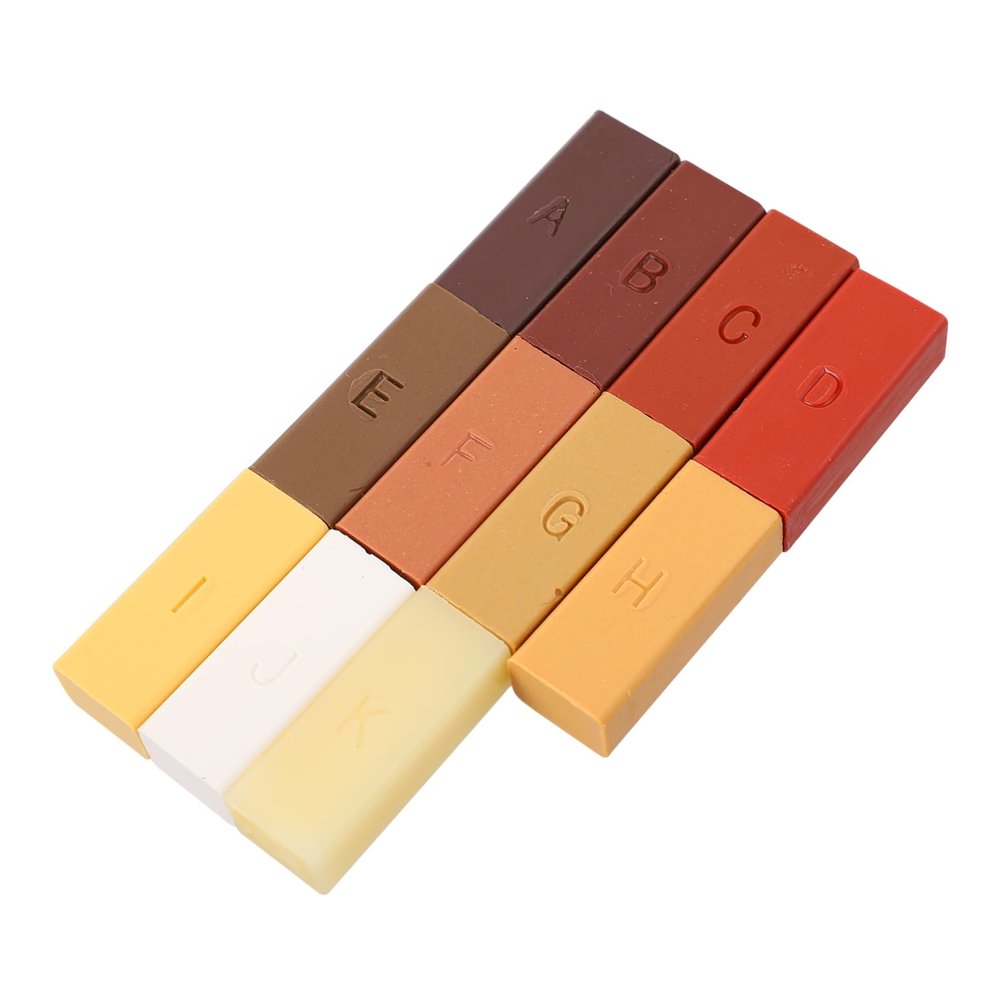 Mobestech 1 Set Timber Lumber Crayon Wood Scratch Repair Wax Kit Furniture Repair Paraffin Blocks Conceals Surface Imperfections