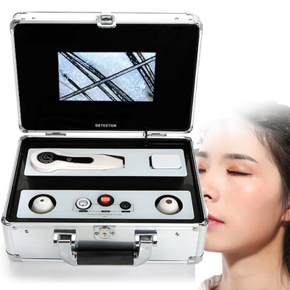 Skin Diagnosis Hair Analyzer, 9 Inch LCD Screen Scalp Hair Follicle Hair Skin Analyser Machine, MultiFunctional Hair Follicle Skin Analyser Machine Simple Operation for Analysis Scalp Rechargeable