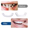 Flipped Warmth 2 Pairs False Teeth Veneers Top And Bottom Cosmetic Veneers Teeth Temporary Dentures Teeth Instant Snap on Veneers Teeth, Comfort Dentures for Bad Teeth view 3