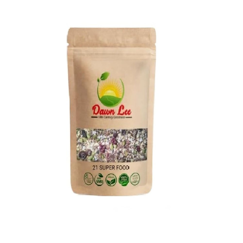 Dawn Lee 18th Century Goodness 21 Superfood Healthy Snacks Morning Breakfast Gluten Free Energy Boost Dry Fruits & Seeds Blended Blend With Cranberry & Black Raisin Sweetness- 175 Grams