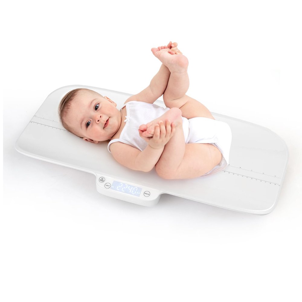 COSTWAY Baby Scale, Digital Weighing Scale with Safe Tray, LED Display, Tare and Hold Functions, 4 Units, High-Precision Scales for Babies Pets, 30kg Load Capacity