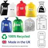25 x Black 90L Heavy-Duty (40 Micron / 160 Gauge) 100% Recycled Alina Coloured Refuse Sack/Polythene Dustbin Liner/Plastic Bin Bag / 90 Litre Garbage Bag view 3
