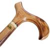 TAMAKA Gents Handcrafted Scorched Handle Wooden Derby Cane With Collar Walking Stick Mens Ladies - 94cm (37") view 2